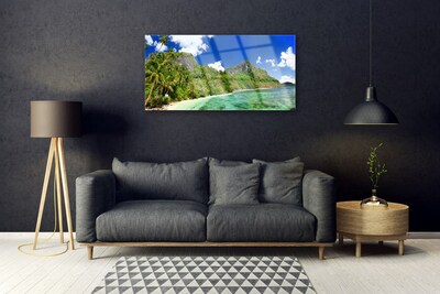 akrylový obraz Pláž Hory Krajina