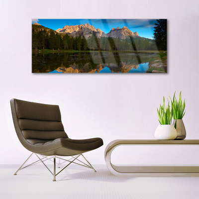 akrylový obraz Les Jezero Krajina