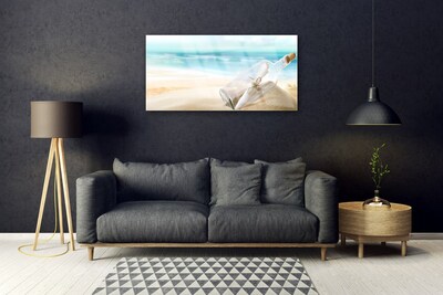 akrylový obraz Pláž Láhev Dopis Umění