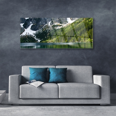 akrylový obraz Jezero Les Hory Krajina