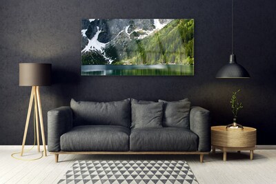 akrylový obraz Jezero Les Hory Krajina