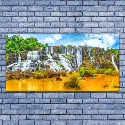 akrylový obraz Vodopád Stromy Příroda