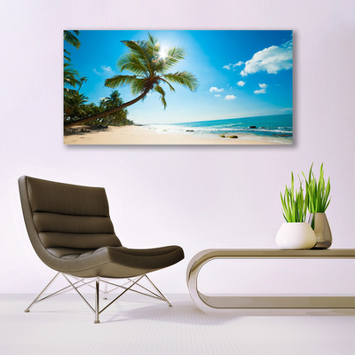 akrylový obraz Palma Strom Pláž Krajina