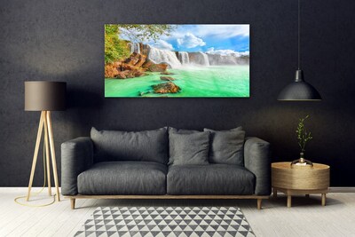akrylový obraz Vodopád Jezero Krajina