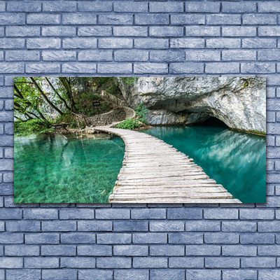 akrylový obraz Most Jezero Architektura