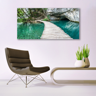 akrylový obraz Most Jezero Architektura