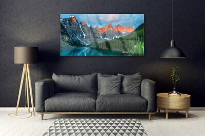 akrylový obraz Hora Les jezero Krajina