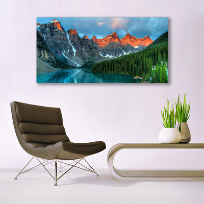 akrylový obraz Hora Les jezero Krajina