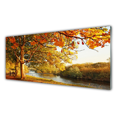 akrylový obraz Strom Jezero Příroda
