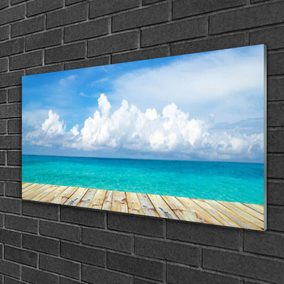 akrylový obraz Moře Mraky Molo Krajina
