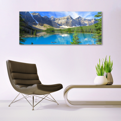 akrylový obraz Jezero Hora Les Krajina