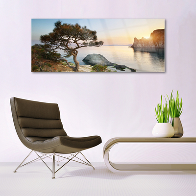 akrylový obraz Jezero Strom Krajina