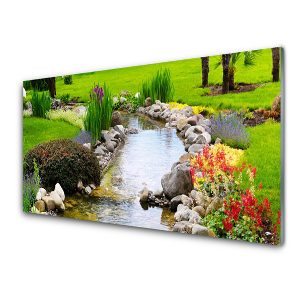 akrylový obraz Zahrada Jezero Příroda