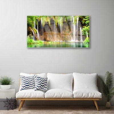 akrylový obraz Vodopád Jezero Příroda