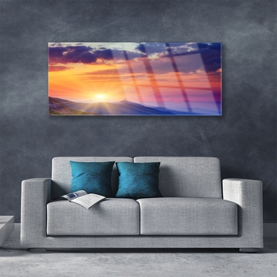 akrylový obraz Slunce Hory Krajina