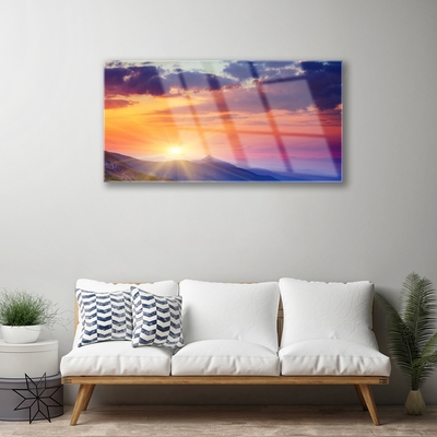akrylový obraz Slunce Hory Krajina