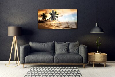 akrylový obraz Palma Stromy Pláž Krajina