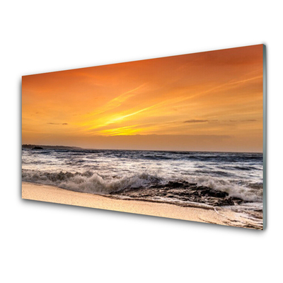 akrylový obraz Moře Slunce Vlny Krajina