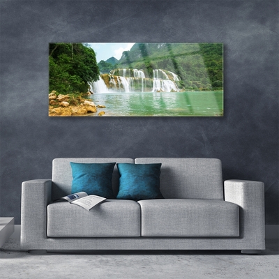 akrylový obraz Les Vodopád Krajina