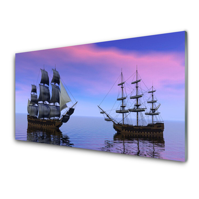 akrylový obraz Lodě Moře Krajina