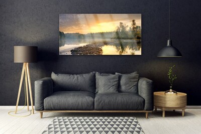 akrylový obraz Jezero Kameny Krajina