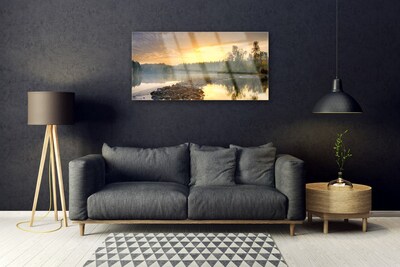 akrylový obraz Jezero Kameny Krajina