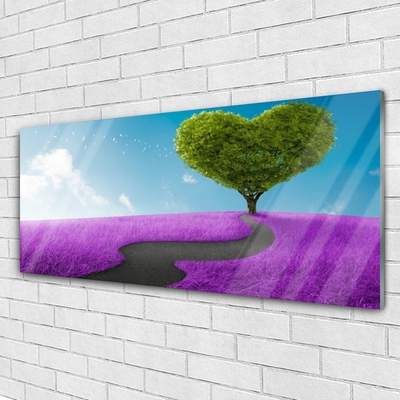 akrylový obraz Louka Stezka Strom Příroda
