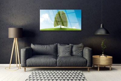akrylový obraz Tráva Strom Plíce Příroda