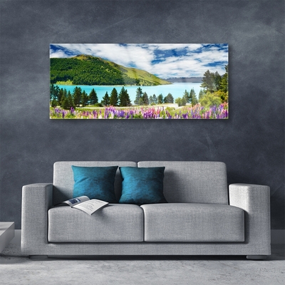 akrylový obraz Hora Les Jezero Krajina