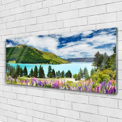 akrylový obraz Hora Les Jezero Krajina