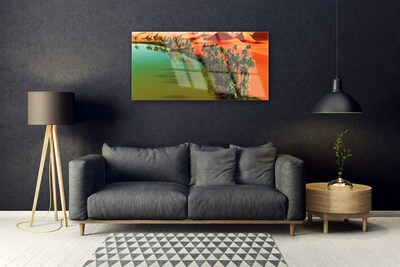 akrylový obraz Jezero Poušť Palmy