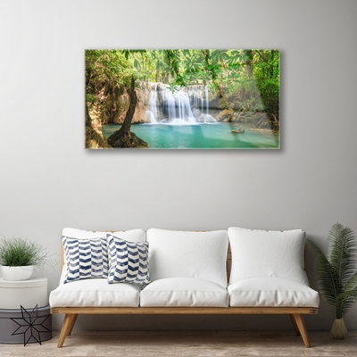 akrylový obraz Vodopád Jezero Les Příroda