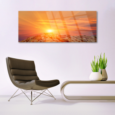 akrylový obraz Slunce Nebe Hora Krajina