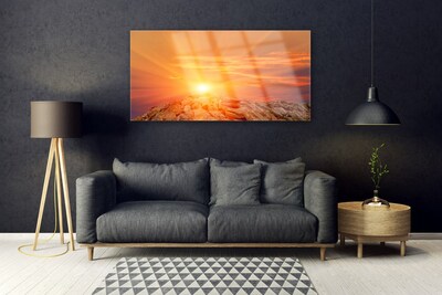 akrylový obraz Slunce Nebe Hora Krajina
