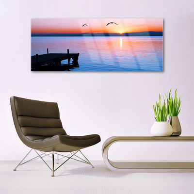 akrylový obraz Moře Molo Slunce Krajina