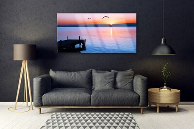 akrylový obraz Moře Molo Slunce Krajina