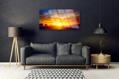 akrylový obraz Slunce Nebe Krajina