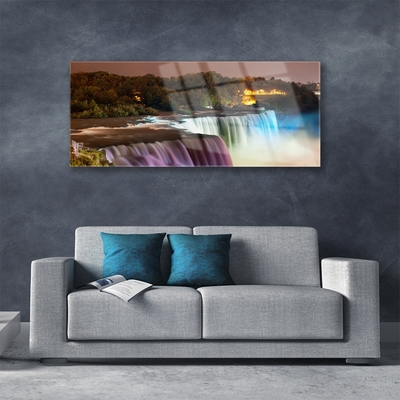 akrylový obraz Les Vodopád Příroda