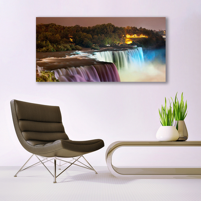 akrylový obraz Les Vodopád Příroda