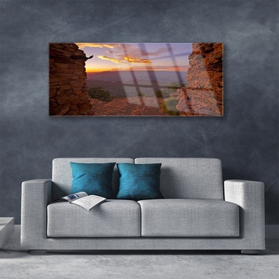 akrylový obraz Skála Mraky Nebe Krajina