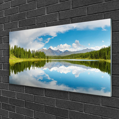 akrylový obraz Les Jezero Hory Krajina