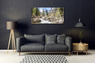 akrylový obraz Hora Les Kameny Řeka