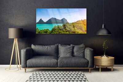 Plexisklo-obraz Hory Moře Stromy Krajina