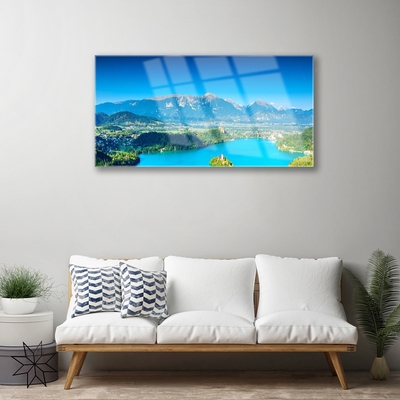 Plexisklo-obraz Hora Jezero Krajina