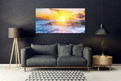 akrylový obraz Západ Slunce Moře Pobřeží