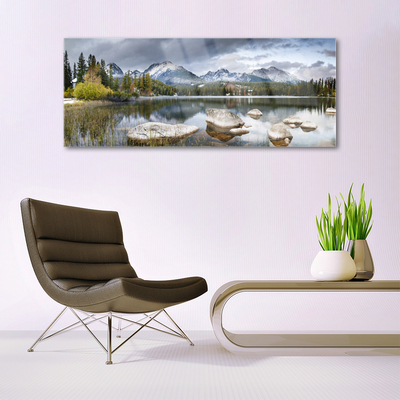 akrylový obraz Jezero Hory Les Krajina