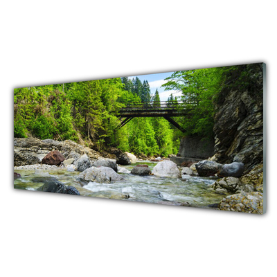 akrylový obraz Dřevěný Most v Lese
