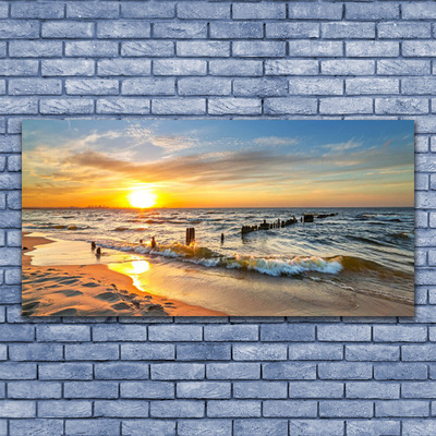 akrylový obraz Moře Západ Slunce Pláž