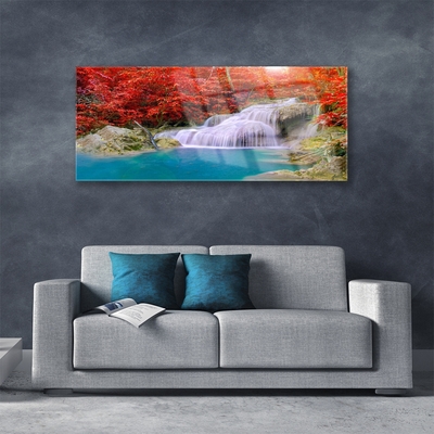 Plexisklo-obraz Podzimní Vodopád Les