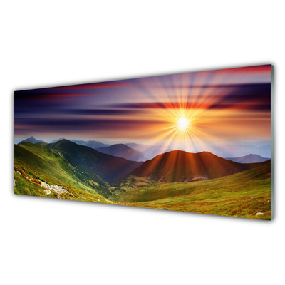 Plexisklo-obraz Hory Západ Slunce Krajina